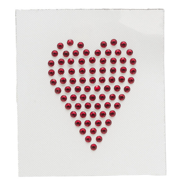 Iron-on transfer 1pk light Siam, Preciosa Czech crystal 40.5x32mm heart image number 0