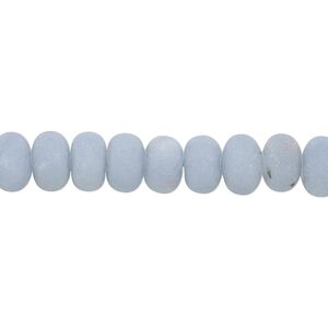 Angelite 1pkg1, hand-cut matte rondelle bead natural 8 inch 8x5mm