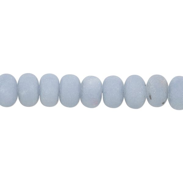 Angelite 1pkg1, hand-cut matte rondelle bead natural 8 inch 8x5mm image number 0