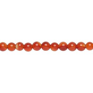 Red agate 1pkg1, round bead 15.5-16 inch 4mm