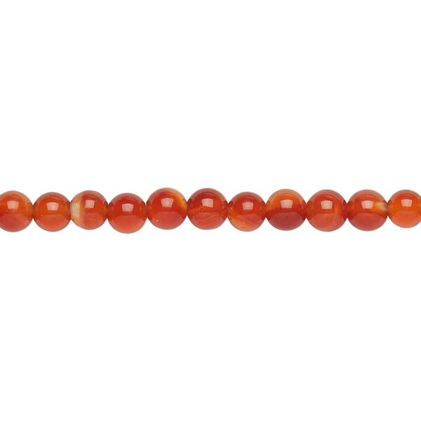 Red agate 1pkg1, round bead 15.5-16 inch 4mm image number 0