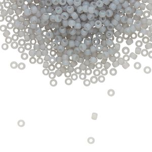 Seed bead, TOHO BEADS®, glass, pkg/50g, #11 round, translucent ceylon frosted smoke (TR-11-150F).