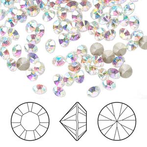 Chaton 1440pk crystal AB foil back, Swarovski® 4-4.1mm PP32 round 1028