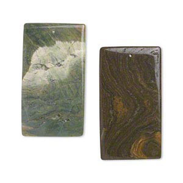 Focal, ocean jasper (natural), 64x35mm flat rectangle, B- grade, Mohs hardness 6-1/2 to 7. Sold per pkg of 2. image number 0