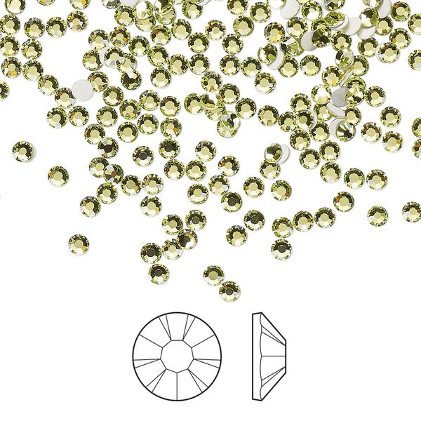 Flat back 144pk limecicle foil back, Preciosa MAXIMA Czech crystal rhinestone 2.1-2.3mm chaton rose round SS7 image number 0