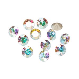 Chaton 288pk crystal AB foil back, Preciosa MAXIMA Czech crystal rhinestone 6.14-6.32mm 15-cut faceted round SS29
