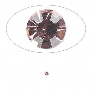 Chaton, glass rhinestone, light amethyst purple, foil back, 1.7-1.8mm faceted round, PP11. Sold per pkg of 72.
