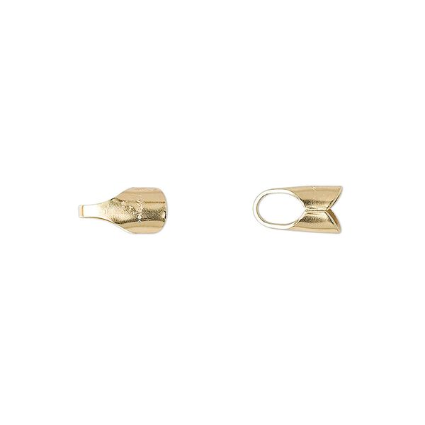 Cord end, fold-over, 14Kt gold-filled, 9x5mm round, 4mm inside diameter. Sold per pkg of 10. image number 0
