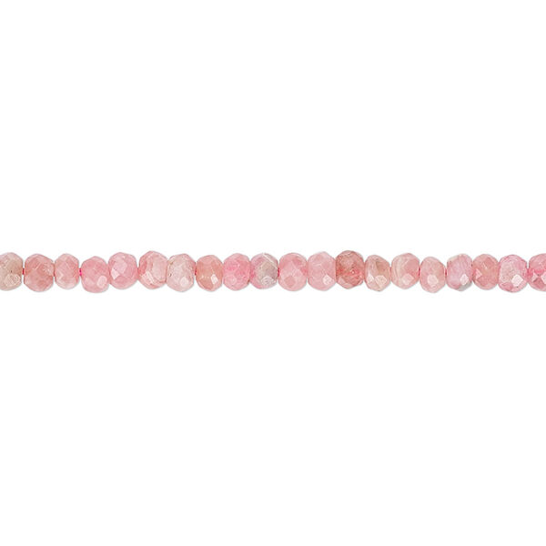 Bead, rhodochrosite (natural), 3x2mm faceted rondelle, B grade, Mohs hardness 3-1/2 to 4-1/2. Sold per 15" to 16" strand. image number 0