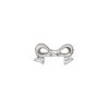 Bead, pewter (tin-based alloy), pkg/1, silver plate, 16x9mm double-sided bow, fits 8mm cube. image number 0