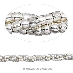 Bead, Hill Tribes, antiqued sterling silver, 2mm round. Sold per 8-inch strand, approximately 110 beads.