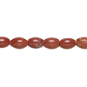 Red jasper 1pkg1, oval bead natural, 15 inch 8x6mm