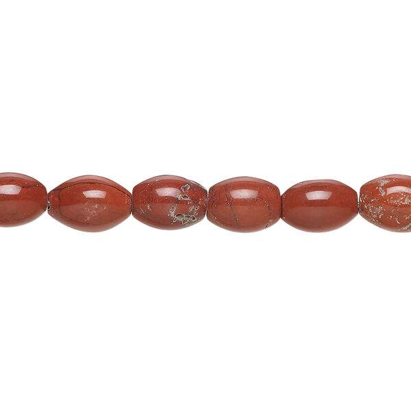Red jasper 1pkg1, oval bead natural, 15 inch 8x6mm image number 0