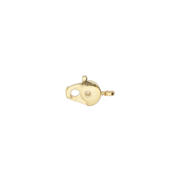 Clasp, claw hook, gold-plated brass, 8.5x6mm. Sold per pkg of 10. image number 0
