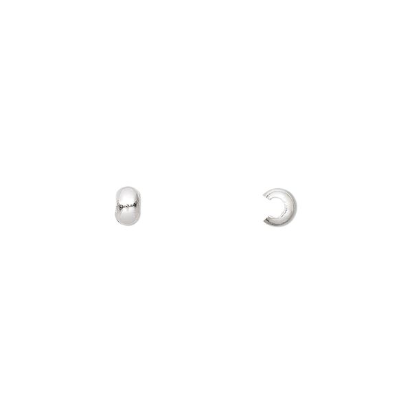 Crimp cover, sterling silver, 3mm. Sold per pkg of 10. image number 0