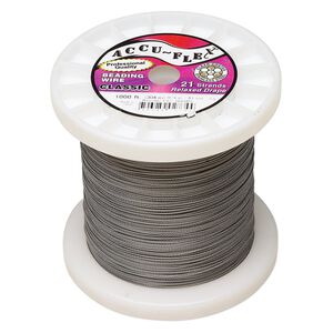 Beading wire, Accu-Flex®, nylon and stainless steel, clear, 21 strand, 0.024-inch diameter. Sold per 1,000-foot spool.
