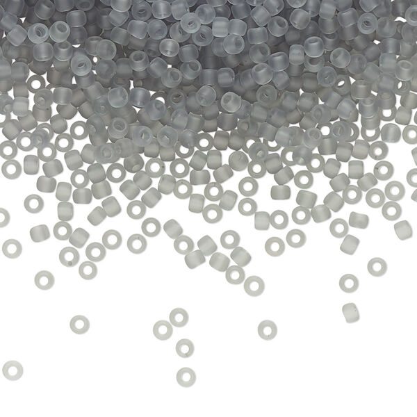 Seed bead, TOHO BEADS®, glass, pkg/250g, #11 round, translucent frosted light grey (TR-11-9F). image number 0