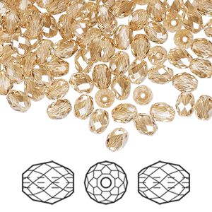 Bead 360pk crystal golden shadow, Swarovski® 5x4mm olive briolette 5044