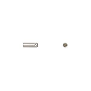 Cord end, glue-in, stainless steel, 7x2mm with 1.5mm inside diameter. Sold per pkg of 10.