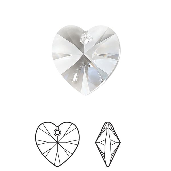 Drop 2pk crystal, Crystal Passions® 18mm pendant heart 6228 image number 0