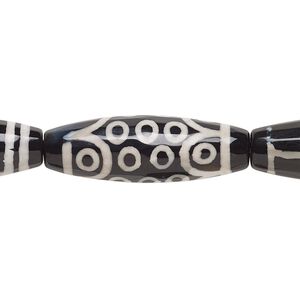 Agate 1pkg1, faceted long barrel bead 8 inch 30x10mm