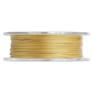 Beading wire, Tigertail™, nylon-coated stainless steel, gold, 7 strand, 0.020-inch diameter. Sold per 30-foot spool.