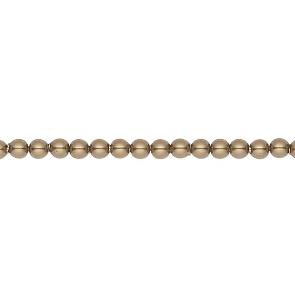 Pearl 100pk antique brass, Crystal Passions® 3mm round 5810 image number 0
