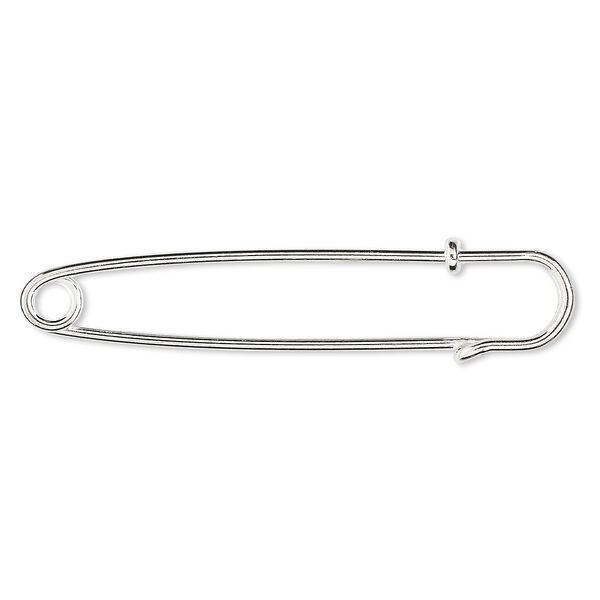 Kilt pin, silver-finished brass, 3 inches. Sold per pkg of 10. image number 0