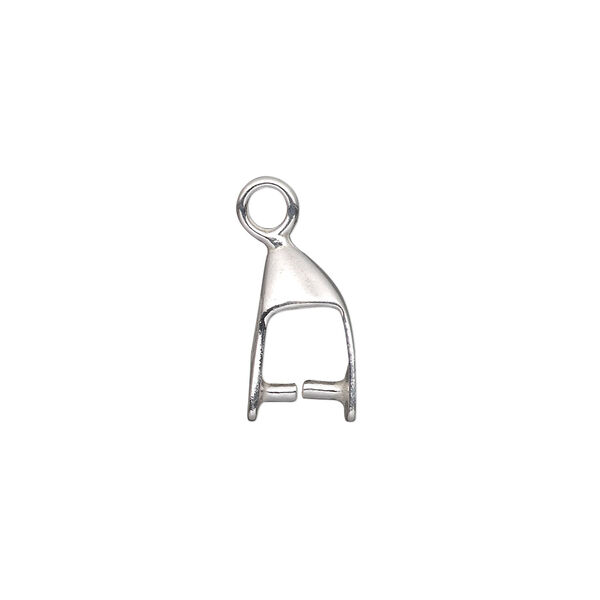 Bail, ice-pick, sterling silver, 13x5mm smooth, 5mm grip length. Sold individually. image number 1
