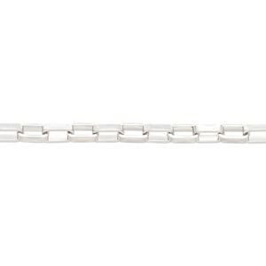 Chain, stainless steel, 3mm rectangular box. Sold per 5-foot section.