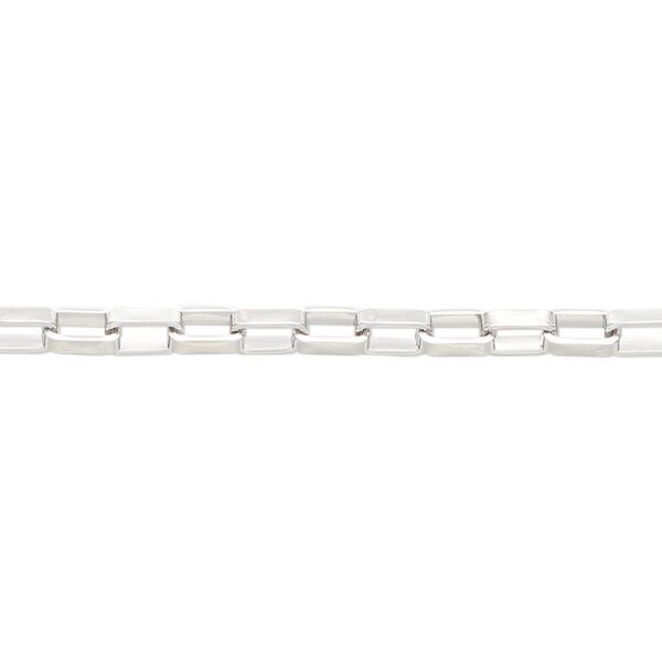 Chain, stainless steel, 3mm rectangular box. Sold per 5-foot section. image number 0