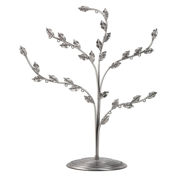 Display, antiqued steel, 15 x 13 x 6-inch branch with leaves. Sold individually. image number 0
