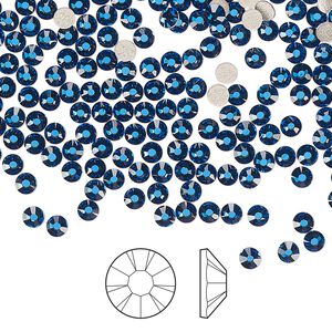 Flat back 1440pk Capri blue foil back, Preciosa MAXIMA Czech crystal hotfix rhinestone 2.7-2.9mm chaton rose round SS10