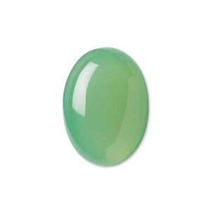 Green chalcedony 1pkg1, calibrated oval cab 25x18mm