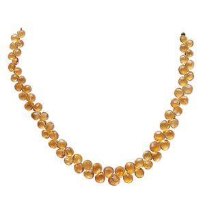 Golden citrine 1pkg1, hand-cut top-drilled faceted puffed teardrop bead 8 inch graduated 4-7mm