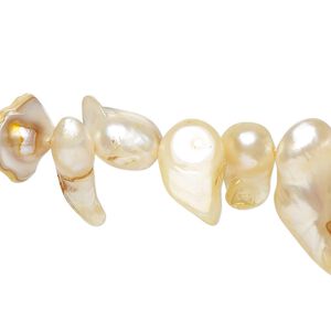 Bead, blister pearl shell (dyed), jonquil, 8x6mm-22x11mm top-drilled baroque with 0.4-0.6mm hole, Mohs hardness 2-1/2 to 4. Sold per 15-inch strand.