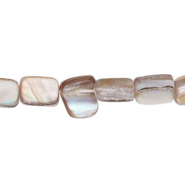 Mother-of-pearl shell 1pkg1, triangle tube bead 15 inch light purple / grey / beige 7x6mm-10x9mm image number 0