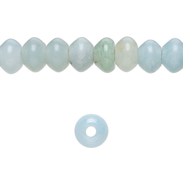 Bead, amazonite (natural), 8x5mm saucer, B grade, Mohs hardness 6 to 6-1/2. Sold per pkg of 10. image number 0