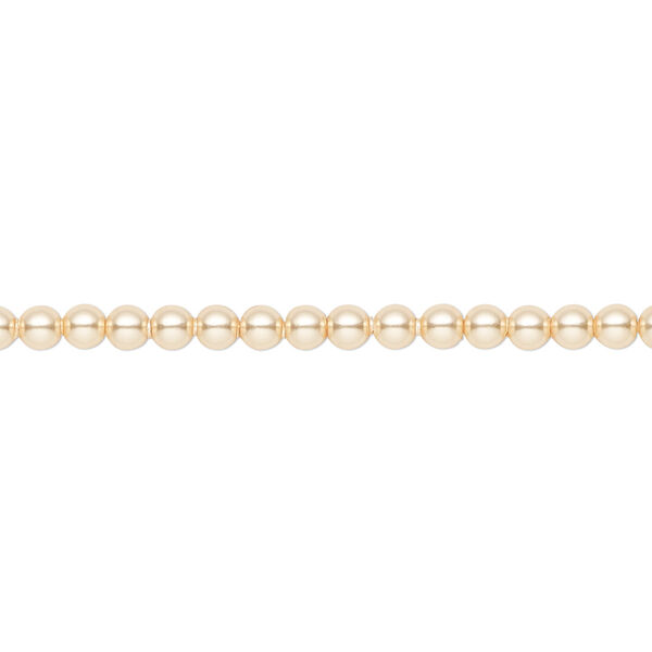 Pearl 100pk gold, Crystal Passions® 3mm round 5810 image number 0