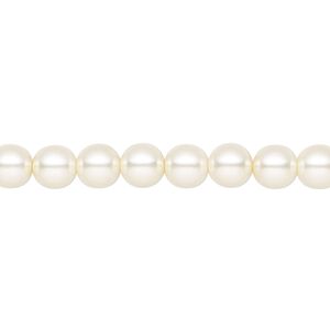 Pearl 200pk light creamrose, Preciosa Czech crystal 6mm round