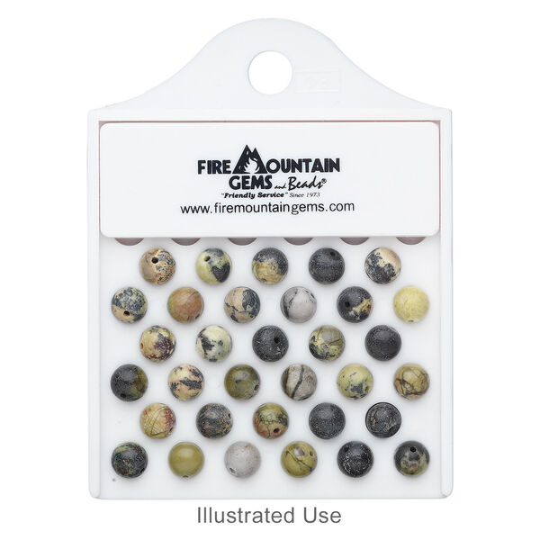 Bead counter set, plastic, white, measures 3, 4, 6 and 8mm beads, 4x3 inches with slider. Sold per 4-piece set. image number 1