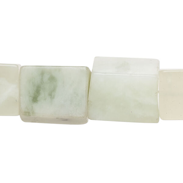 New "jade" 1pkg1, cube bead natural, 15 inch 14-16mm image number 0