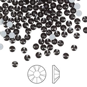 Flat back 144pk jet foil back, Preciosa MAXIMA Czech crystal rhinestone 3-3.2mm chaton rose round SS12