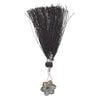 Labradorite / garnet 1pkg1, top-drilled hand-cut 1sided carved flower bead natural, 13mm image number 2