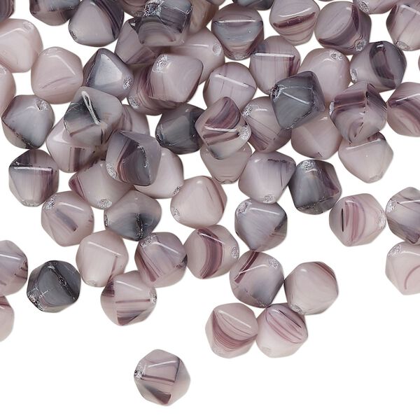 Bead, Czech pressed, glass, translucent multi-purple, 6mm bicone. Sold per 1-ounce pkg, approximately 140 beads. image number 0