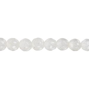 Snow quartz 1pkg1, faceted round bead natural 15.5-16 inch 6mm