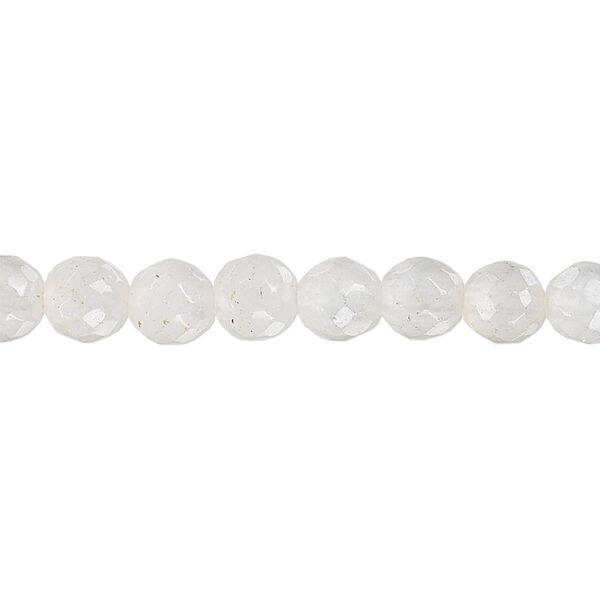 Snow quartz 1pkg1, faceted round bead natural 15.5-16 inch 6mm image number 0