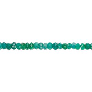 Green onyx 1pkg1, hand-cut faceted rondelle bead 13 inch 3x2mm-4x3mm