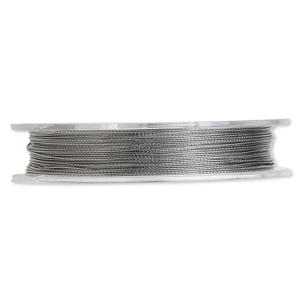 Beading wire, Tigertail™, nylon-coated stainless steel, clear, 3 strand, 0.012-inch diameter. Sold per 30-foot spool. image number 0