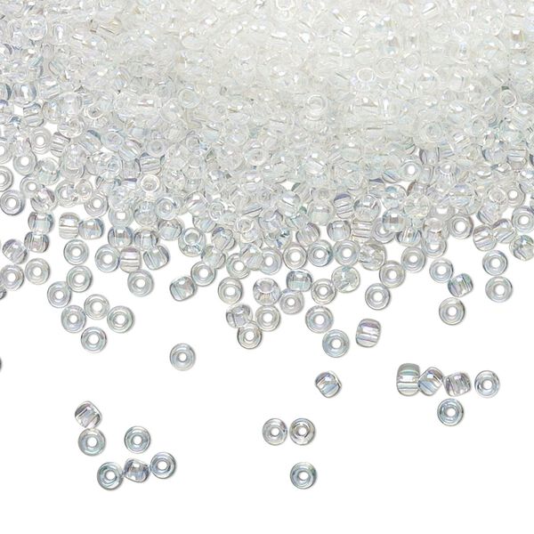 Seed bead, TOHO BEADS®, glass, pkg/7.5g, #11 round, translucent rainbow crystal clear (TR-11-161). image number 0
